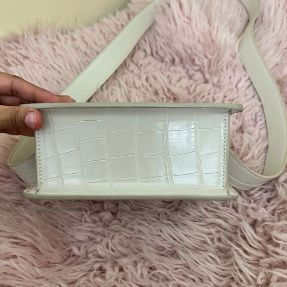 JW PEI FAE Top Handle Crossbody Ivory Croc White Cream - Picture 12 of 16